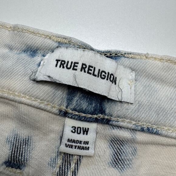 True Religion | Distressed White & Blue Ombre Skinny Jean - Picture 5 of 5